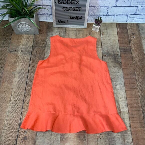 Ann Taylor linen sleeveless lace up peplum top NWT - Picture 7 of 12